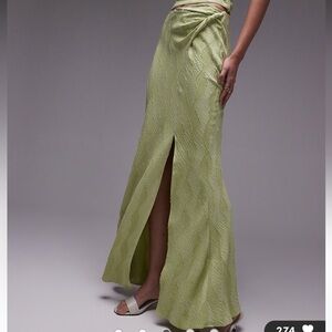 Top Shop NWOT Elegant Green Maxi Skirt
